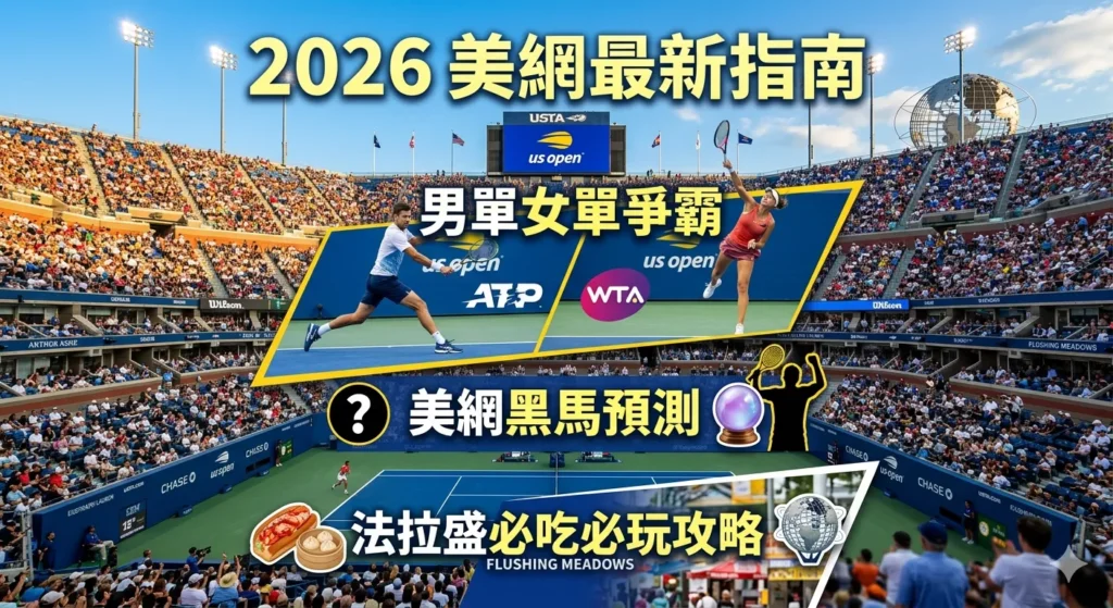 2026美網賽事資訊圖,整理男單女單爭霸與美網賽事重點