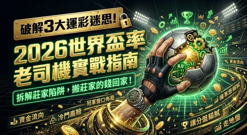 2026世界盃賠率分析圖片,展示數據圖表與資金流向,說明運彩迷思與盤口判讀技巧