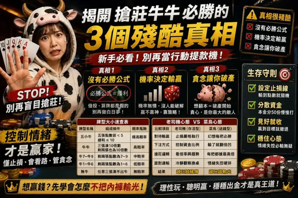 搶莊牛牛必勝迷思破解與新手輸錢陷阱分析圖