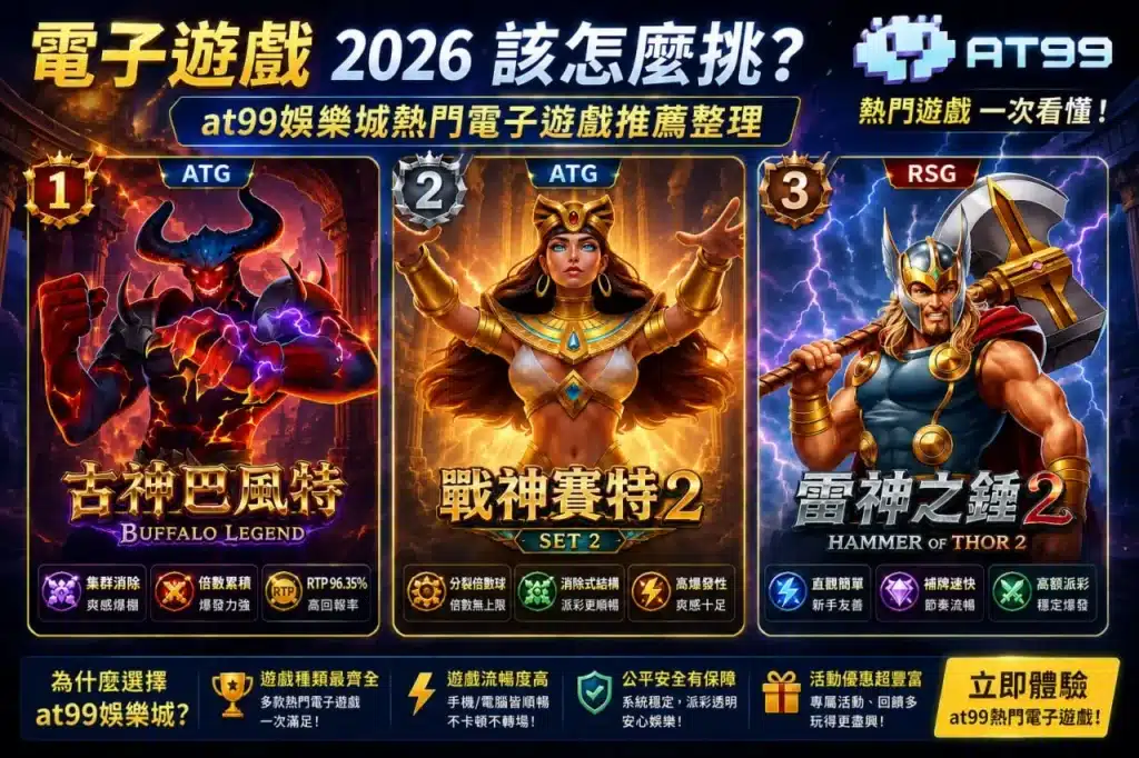 at99娛樂城2026熱門電子遊戲推薦排行整理圖