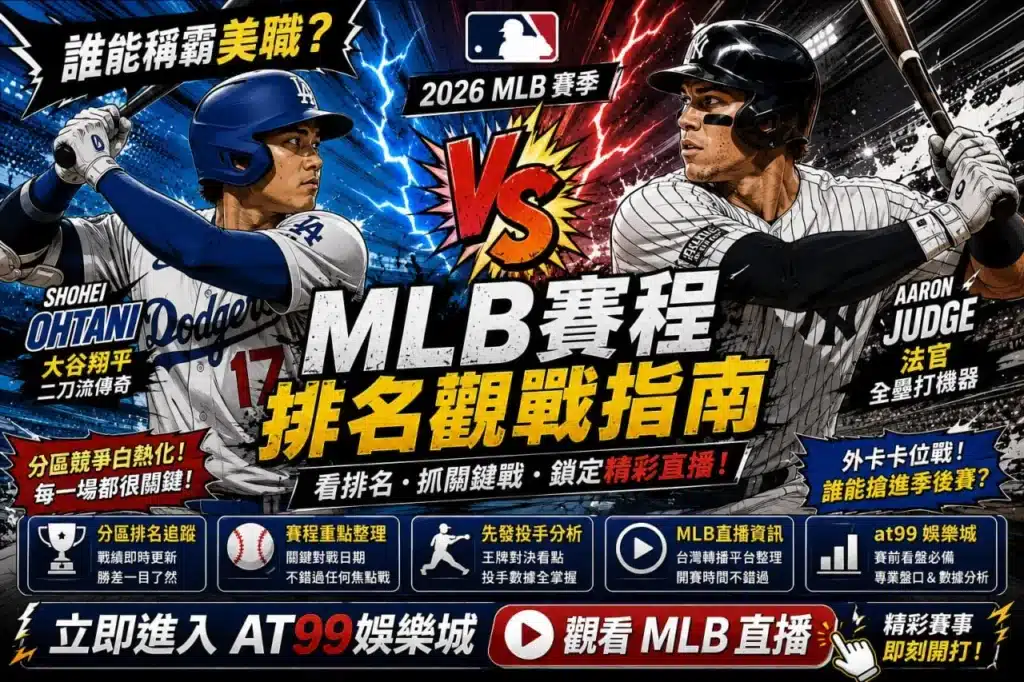 MLB賽程排名觀戰攻略,大谷翔平與亞倫賈吉焦點對決分析