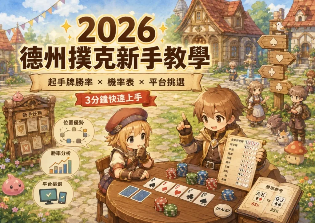 2026德州撲克新手教學與起手牌勝率平台挑選攻略
