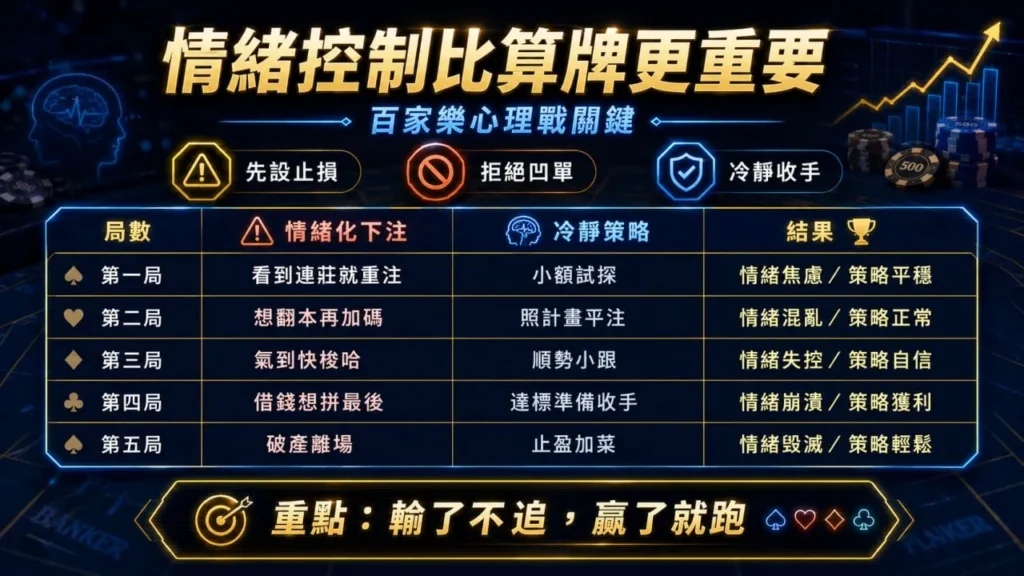 百家樂台灣推薦與情緒控制資金管理策略圖